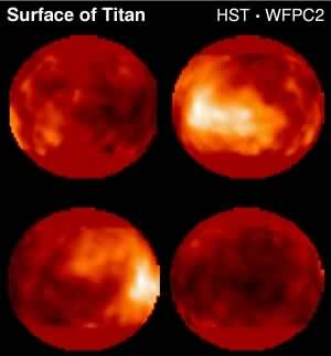 Saturnus - Het oppervlak van Titan gezien door de HST